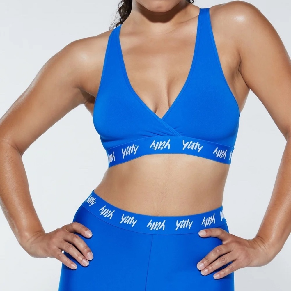 YITTY Smoothing Cross-Front and Shaping High Waist Logo Short, Blue, Never Worn